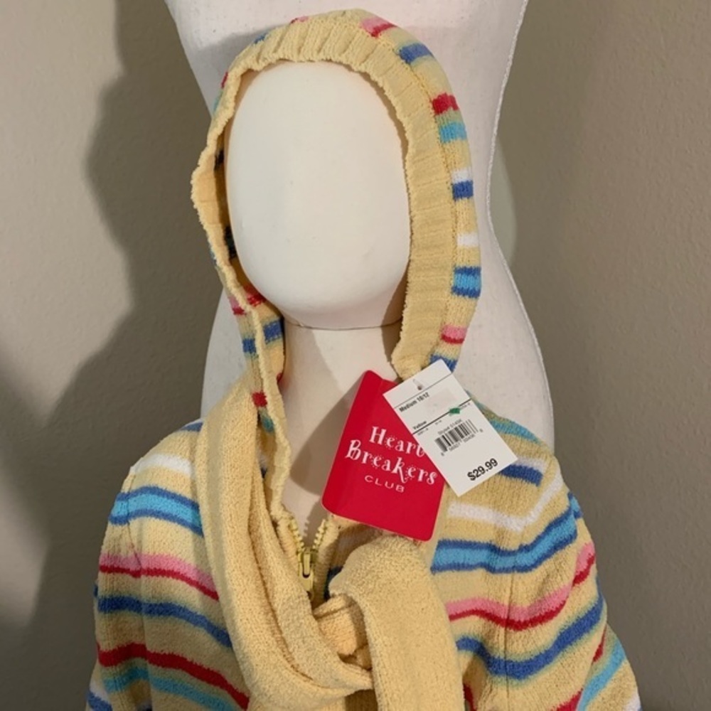 NWT Super Soft Heart Breakers Club Yellow Striped Sweater & Scarf Set - Picture 3 of 6